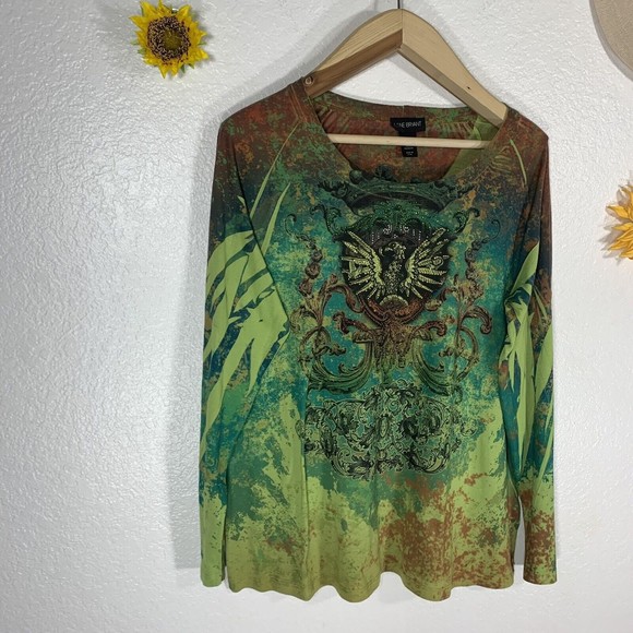 Lane Bryant Sublimation Graphic Gemmed Top Plus Size 18-20 Women’s - Picture 8 of 11